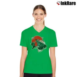 Women’s Star Wars Mr Miyagi Jedi Master Parody Karate V-Neck Tee in irish green | Chic Neckline, Soft Texture