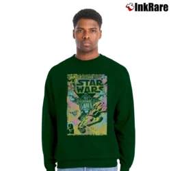 Men’s Star Wars Neon Graphic Crewneck Sweatshirt in forest green | Cozy Fabric, Clean Style