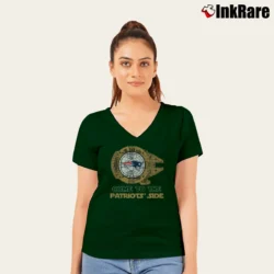 Women’s Star Wars New England Patriots Come To The Dark Side V-Neck Tee in forest green | Chic Neckline, Soft Texture