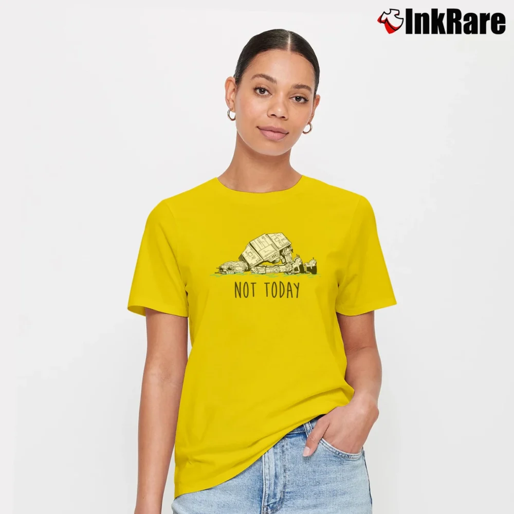 Women’s Star Wars Not Today Funny Quote Classic Signature T-Shirt in yellow | Soft, Flattering Fit