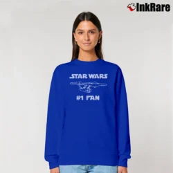 Women’s Star Wars Number One Fan Crossover With Star Trek Relaxed Sweatshirt in royal blue | Soft, Laid-Back Vibe