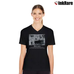 Women’s Star Wars Ping Pong Breaks Even The Dark Side V-Neck Tee in black | Chic Neckline, Soft Texture