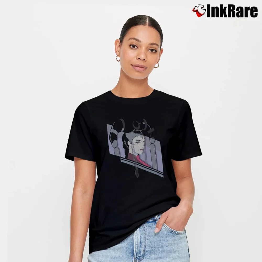 Women’s Star Wars Queen Amidala Craig Drake Art Signature T-Shirt in black | Soft, Flattering Fit