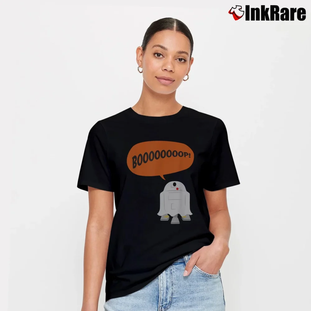 Women’s Star Wars R2 D2 Ghost Halloween Costume T-Shirt in black | Soft, Flattering Fit