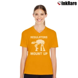 Women’s Star Wars Regulators Mount Up V-Neck Tee in orange | Chic Neckline, Soft Texture