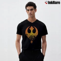 Men’s Star Wars Resistance Rebel Millenium Falcon Graphic V-Neck Tee in black | Sharp, Breathable, Everyday Staple