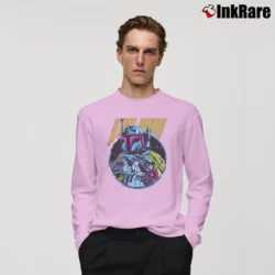Men’s Star Wars Retro Boba Fett Graphic Long-Sleeve Shirt in light pink | Sleek, Lightweight, Year-Round Wear