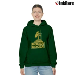 Women’s Star Wars Roger Roger Droid Inspired Cozy Hoodie in forest green | Warm, Structured, Stylish