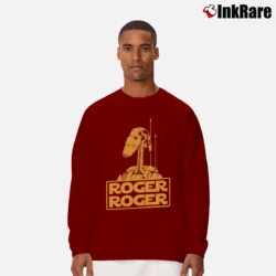 Men’s Star Wars Roger Roger Droid Inspired Long-Sleeve Shirt in maroon | Sleek, Lightweight, Year-Round Wear