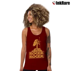 Women’s Star Wars Roger Roger Droid Inspired Tank Top in maroon | Lightweight, Movement-Friendly