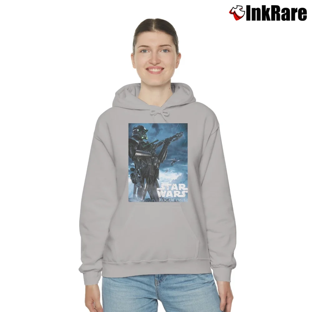 Women’s Star Wars Rogue One Death Trooper Movie Poster Cozy Hoodie in sport grey | Warm, Structured, Stylish