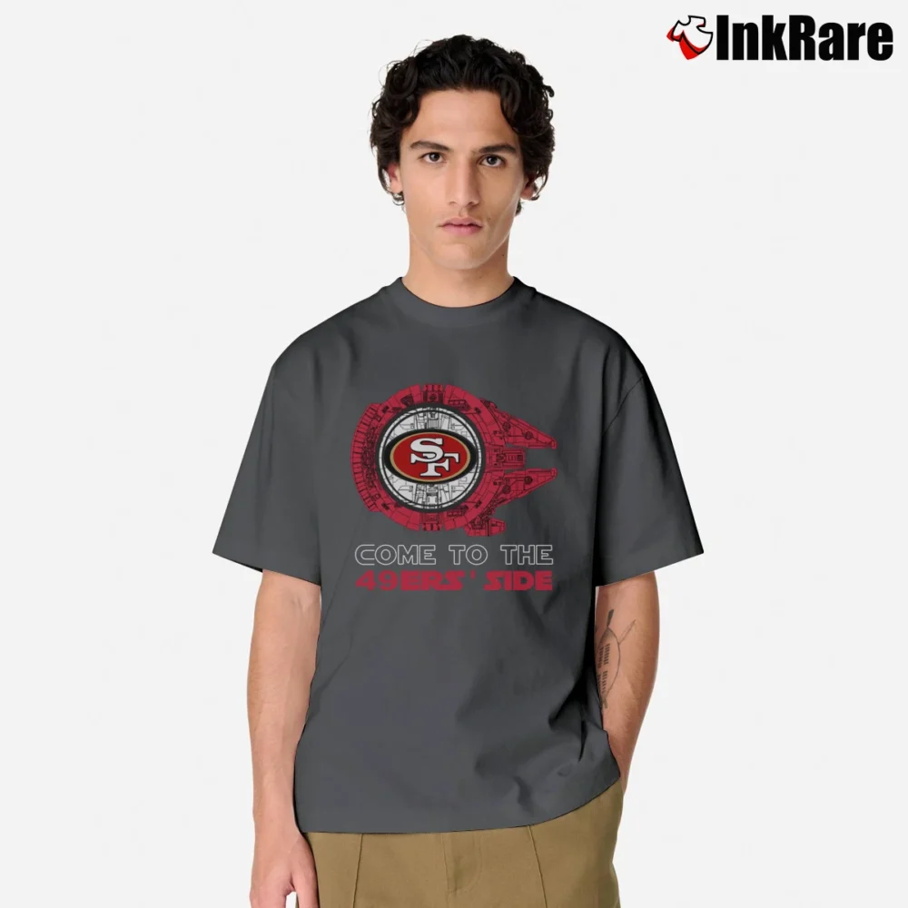 Men’s Star Wars San Francisco 49ers Come To The Dark Side Classic T-Shirt in charcoal | Soft, Breathable Everyday Wear
