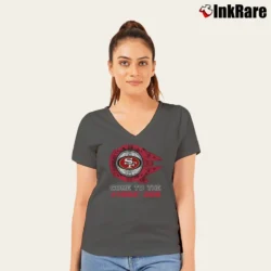 Women’s Star Wars San Francisco 49ers Come To The Dark Side V-Neck Tee in charcoal | Chic Neckline, Soft Texture