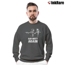 Men’s Star Wars Say Hutt Again Funny Graphic Crewneck Sweatshirt in charcoal | Cozy Fabric, Clean Style