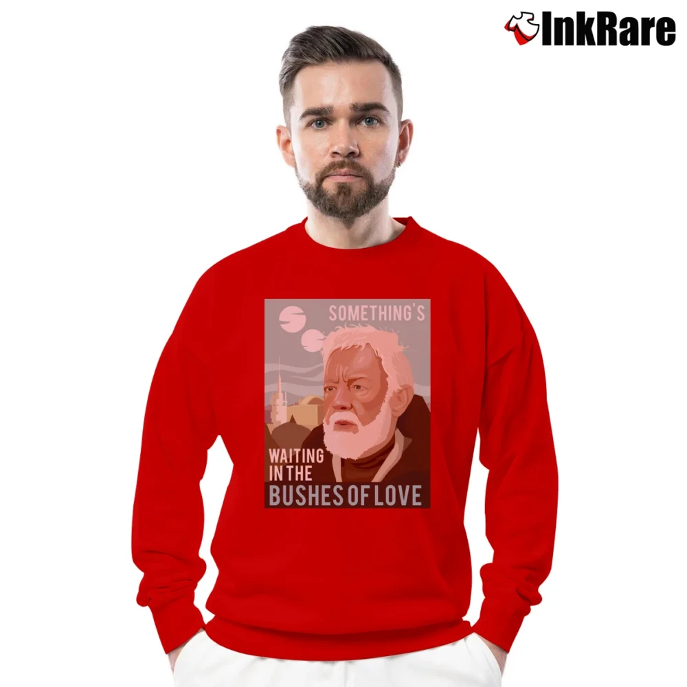 Men’s Star Wars Something Waiting In The Bushes Of Love Bad Lip Reading Crewneck Sweatshirt in red | Cozy Fabric, Clean Style