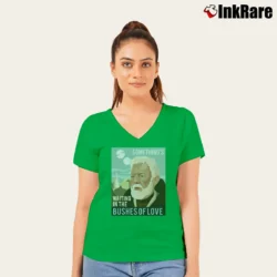 Women’s Star Wars Something Waiting In The Bushes Of Love Bad Lip Reading V-Neck Tee in irish green | Chic Neckline, Soft Texture