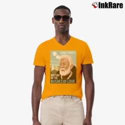 Men’s Star Wars Something Waiting In The Bushes Of Love Bad Lip Reading V-Neck Tee in orange | Sharp, Breathable, Everyday Staple