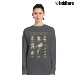 Women’s Star Wars Star Paws Funny Cat Mashup Long-Sleeve Top in charcoal | Sleek, Versatile, All-Season