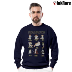 Men’s Star Wars Star Paws Funny Cat Mashup Crewneck Sweatshirt in navy | Cozy Fabric, Clean Style