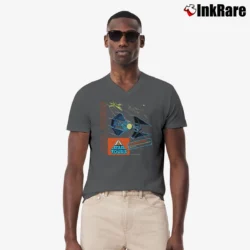 Men’s Star Wars Star Tours TIE Interceptor Graphic V-Neck Tee in charcoal | Sharp, Breathable, Everyday Staple