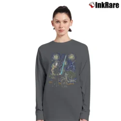 Women’s Star Wars Starry Night Luke Yoda X - Wing Van Gogh Long-Sleeve Top in charcoal | Sleek, Versatile, All-Season