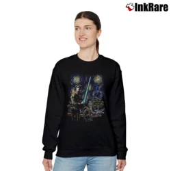 Women’s Star Wars Starry Night Luke Yoda X - Wing Van Gogh Relaxed Sweatshirt in black | Soft, Laid-Back Vibe