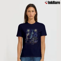 Women’s Star Wars Starry Night Luke Yoda X - Wing Van Gogh Signature T-Shirt in navy | Soft, Flattering Fit