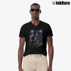 Men’s Star Wars Starry Night Luke Yoda X - Wing Van Gogh V-Neck Tee in black | Sharp, Breathable, Everyday Staple