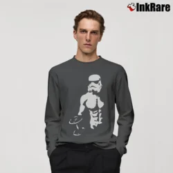 Men’s Star Wars Stormtrooper Gym Muscle Racerback Workout Long-Sleeve Shirt in charcoal | Sleek, Lightweight, Year-Round Wear