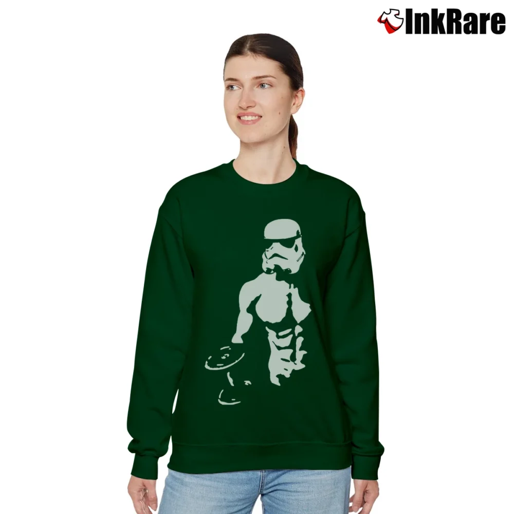 Women’s Star Wars Stormtrooper Gym Muscle Racerback Workout Relaxed Sweatshirt in forest green | Soft, Laid-Back Vibe