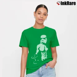 Women’s Star Wars Stormtrooper Gym Muscle Racerback Workout Signature T-Shirt in irish green | Soft, Flattering Fit