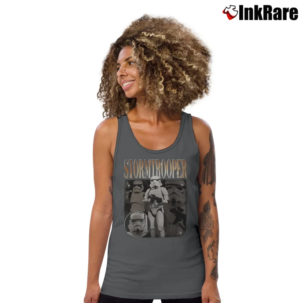 Women’s Star Wars Stormtrooper Movie Birthday Gift Tank Top in charcoal | Lightweight, Movement-Friendly