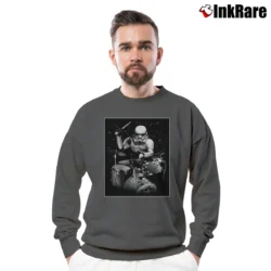 Men’s Star Wars Stormtrooper Rocking The Drums Graphic Crewneck Sweatshirt in charcoal | Cozy Fabric, Clean Style