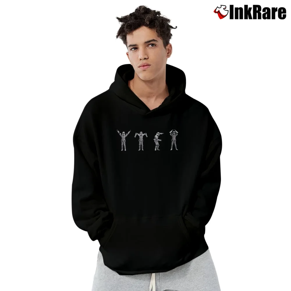 Men’s Star Wars Stormtrooper YMCA Dance Funny Pullover Hoodie in black | Cozy, Durable, Modern Fit