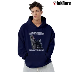 Men’s Star Wars Strong People Dont Put Others Down They Lift Them Up Pullover Hoodie in navy | Cozy, Durable, Modern Fit