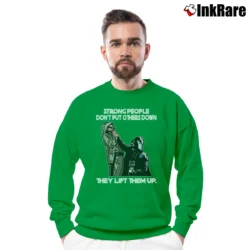 Men’s Star Wars Strong People Dont Put Others Down They Lift Them Up Crewneck Sweatshirt in irish green | Cozy Fabric, Clean Style