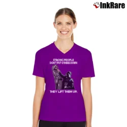 Women’s Star Wars Strong People Dont Put Others Down They Lift Them Up V-Neck Tee in purple | Chic Neckline, Soft Texture