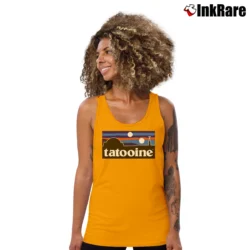 Women’s Star Wars Tatooine Patagonia Parody Sci Fi Tank Top in orange | Lightweight, Movement-Friendly