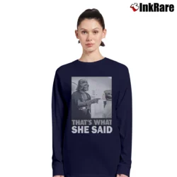 Women’s Star Wars That's What She Said Funny Long-Sleeve Top in navy | Sleek, Versatile, All-Season