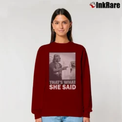Women’s Star Wars That's What She Said Funny Relaxed Sweatshirt in maroon | Soft, Laid-Back Vibe