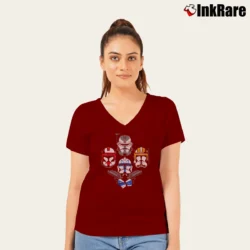 Women’s Star Wars The Clone Wars Kamino Rhapsody Band V-Neck Tee in maroon | Chic Neckline, Soft Texture