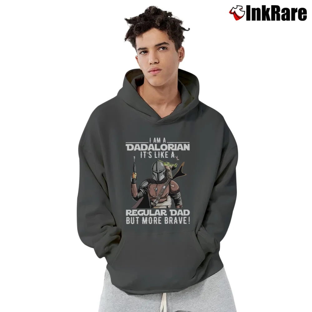 Men’s Star Wars The Dadalorian Funny Father's Day I Am A Dadalorian Its Like A Regular Dad But More Brave Pullover Hoodie in charcoal | Cozy, Durable, Modern Fit