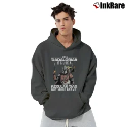 Men’s Star Wars The Dadalorian Funny Father's Day I Am A Dadalorian Its Like A Regular Dad But More Brave Pullover Hoodie in charcoal | Cozy, Durable, Modern Fit