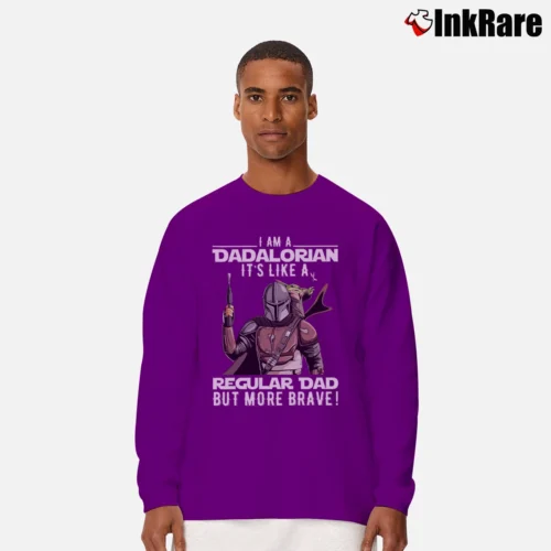 Star Wars The Dadalorian Funny Father’s Day I Am A Dadalorian Its Like A Regular Dad But More Brave Men’s Long-Sleeve Tee in purple – Versatile Layering Men’s Star Wars The Dadalorian Funny Father's Day I Am A Dadalorian Its Like A Regular Dad But More Brave Long-Sleeve Shirt in purple | Sleek, Lightweight, Year-Round Wear