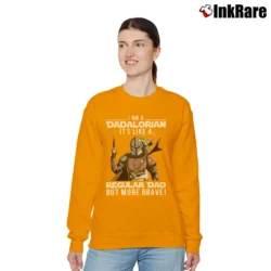 Women’s Star Wars The Dadalorian Funny Father's Day I Am A Dadalorian Its Like A Regular Dad But More Brave Relaxed Sweatshirt in orange | Soft, Laid-Back Vibe