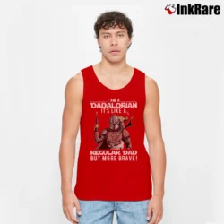 Men’s Star Wars The Dadalorian Funny Father's Day I Am A Dadalorian Its Like A Regular Dad But More Brave Tank Top in red | Breathable, Active-Friendly Design