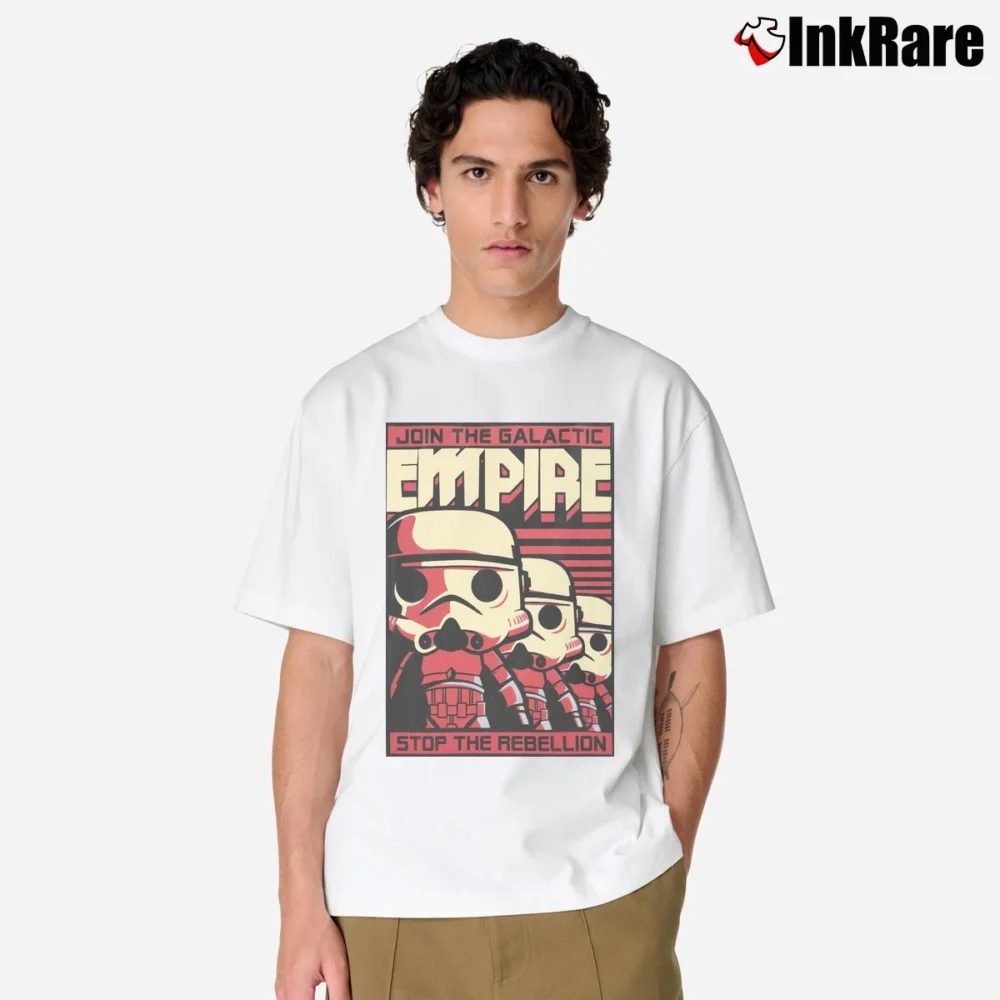 Men’s Star Wars The Force Awakens Stormtrooper Poster Classic T-Shirt in white | Soft, Breathable Everyday Wear