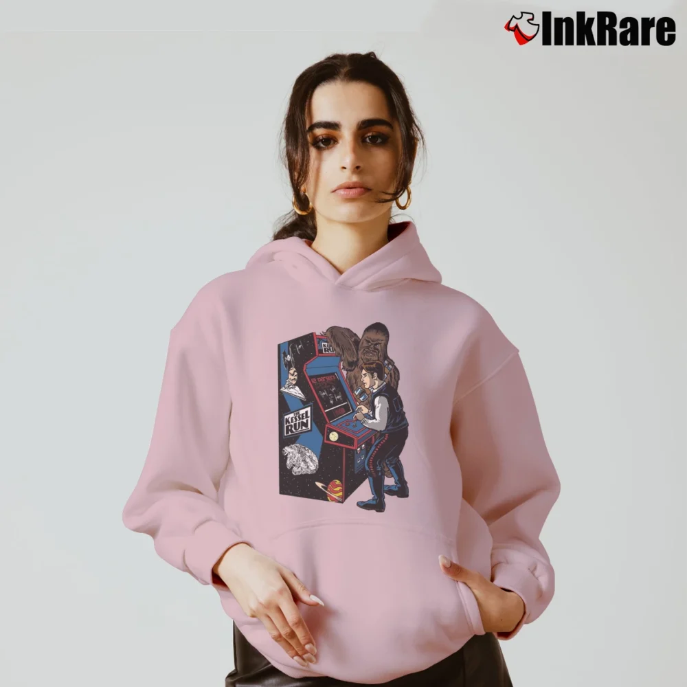 Women’s Star Wars The Kessel Run Video Game Style Cozy Hoodie in light pink | Warm, Structured, Stylish