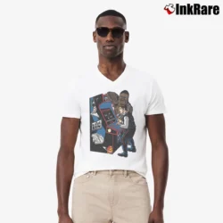 Men’s Star Wars The Kessel Run Video Game Style V-Neck Tee in white | Sharp, Breathable, Everyday Staple