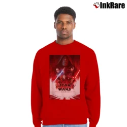 Men’s Star Wars The Last Jedi Poster Crewneck Sweatshirt in red | Cozy Fabric, Clean Style